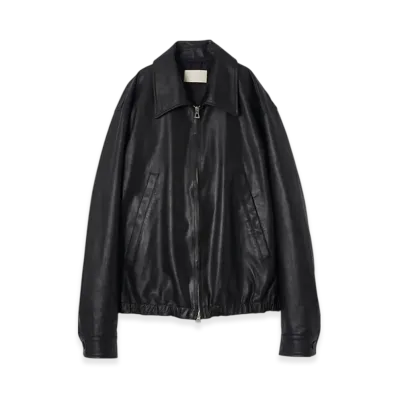 YOKE Goat Suede Nappalan Leather Zip Blouson "Black"