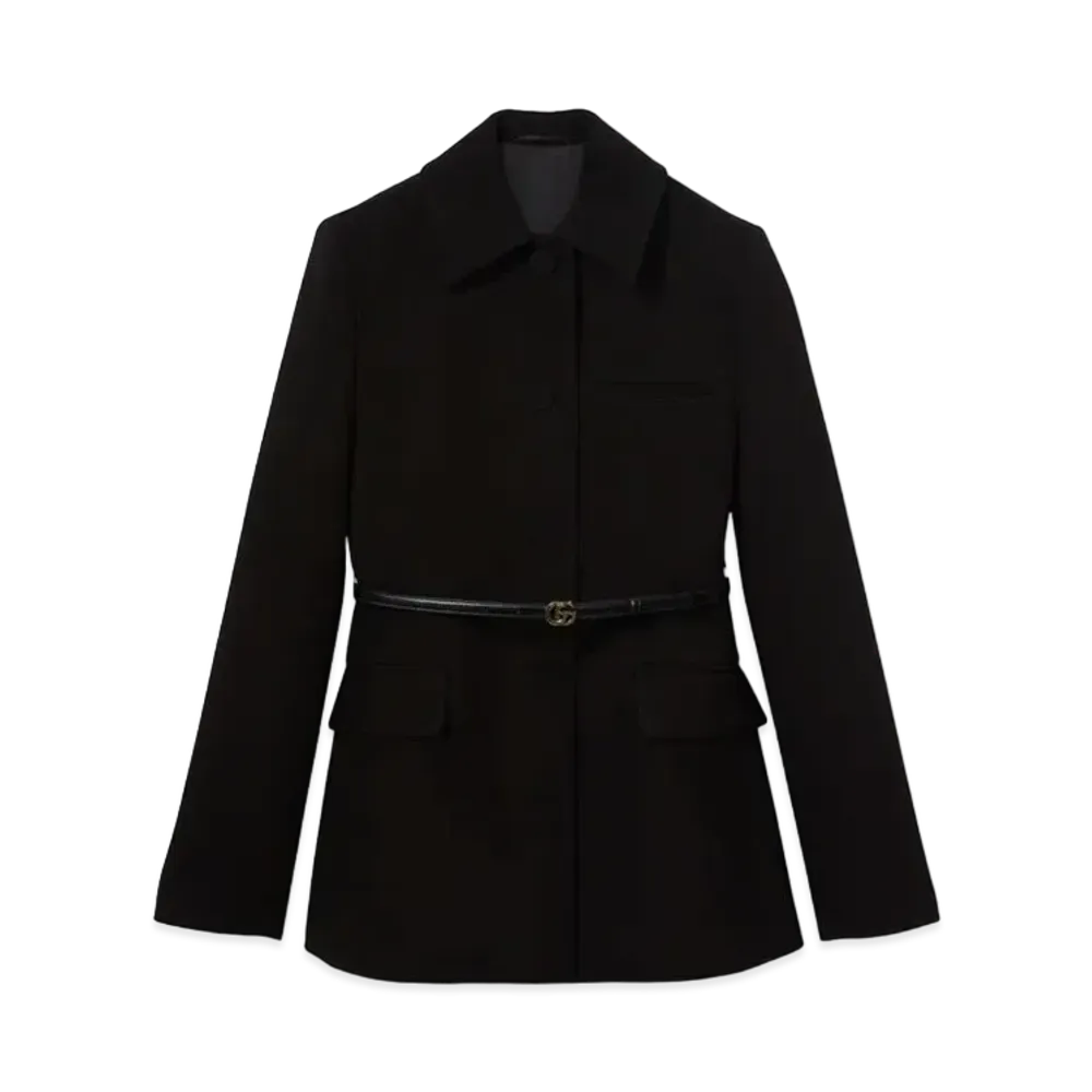 GUCCI Wool Crepe Jacket "Black"
