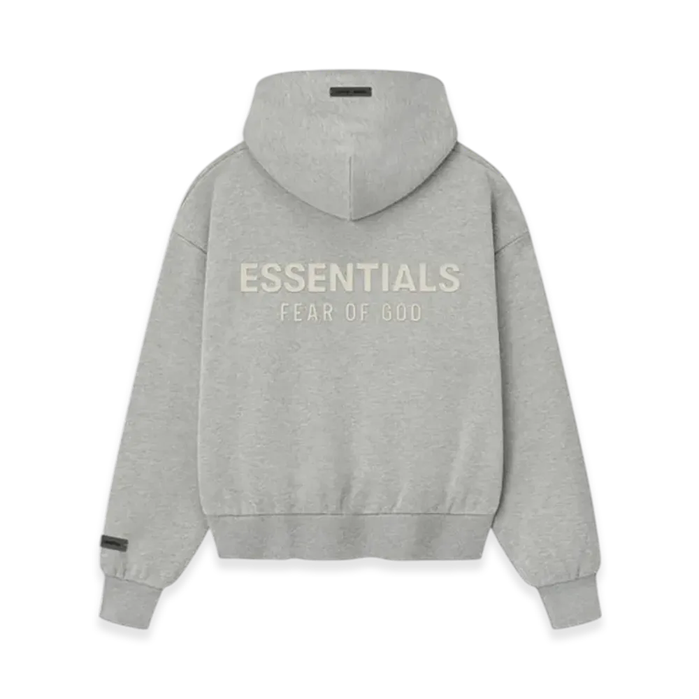 FEAR OF GOD ESSENTIALS Women's Classic Fleece Zip-Up Hoodie "Concrete Heather"