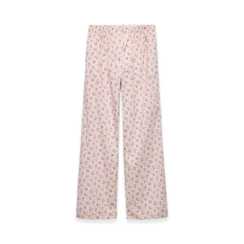 PRADA Women's Floral Print Batiste Pants "Pink"