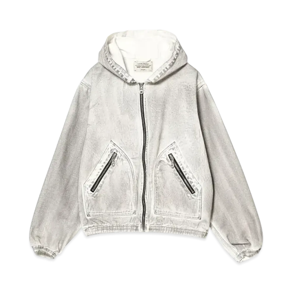 BEAMS FUTURE ARCHIVE Fade Denim Hoodie "White"