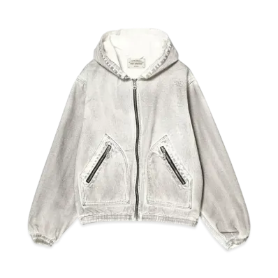 BEAMS FUTURE ARCHIVE Fade Denim Hoodie "White"