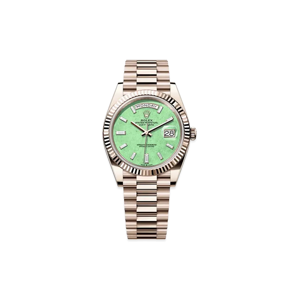 ROLEX Oyster Perpetual Day-Date 40 18ct Jubilee Gold "Light Green Aventurine"