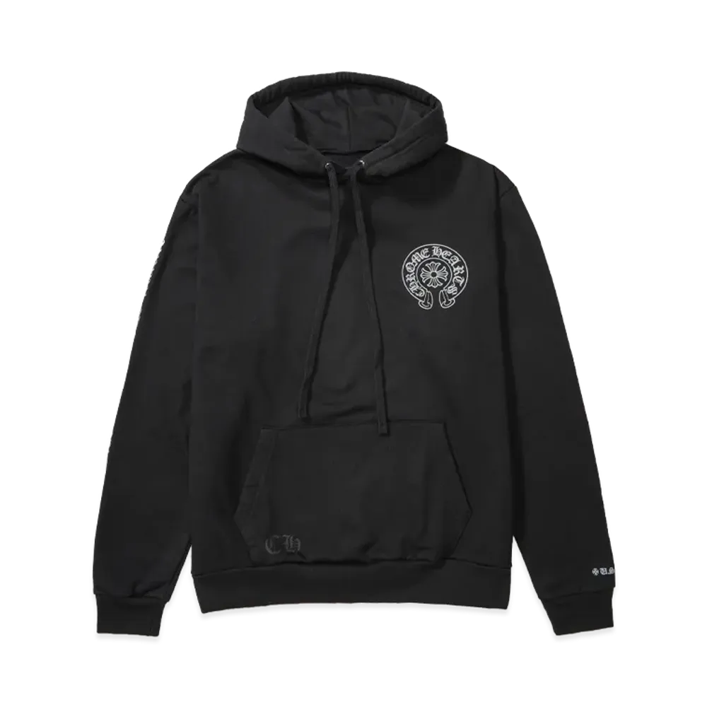 Chrome Hearts Horse Shoe Glitter Hoodie "Black/Silver"
