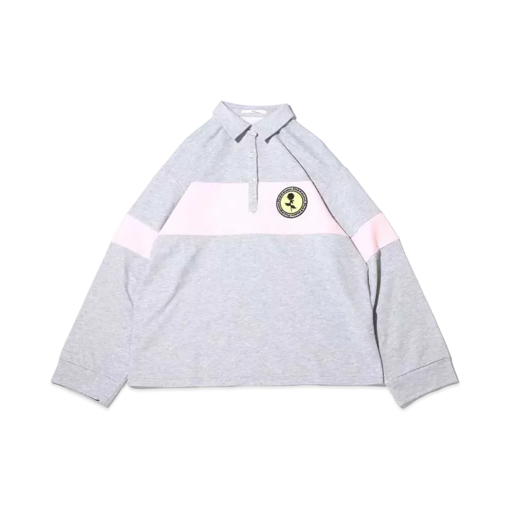 atmos pink Patch Color Scheme Rugby Shirt "Gray"