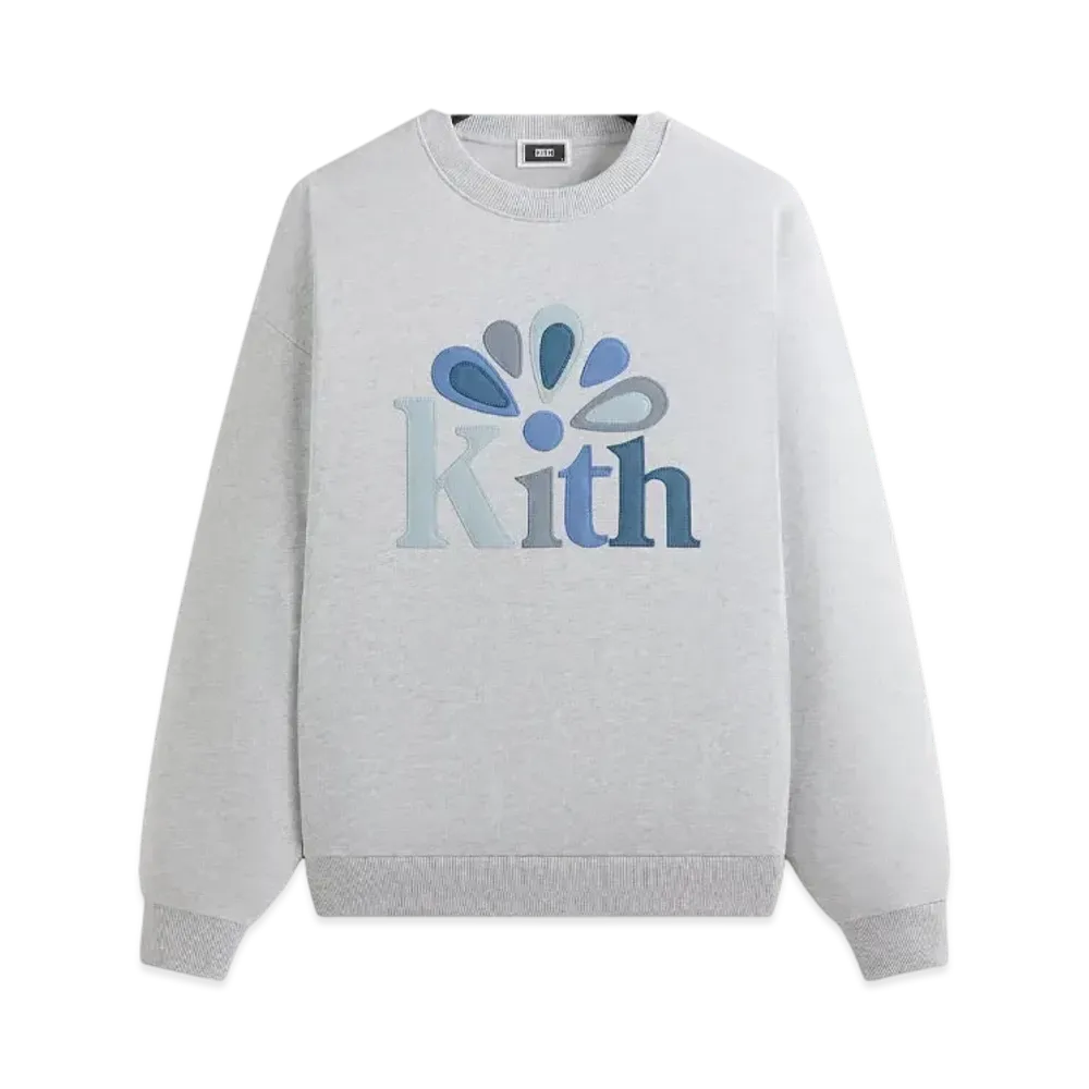 Kith Serif Applique Nelson Crewneck "Light Heather Grey"