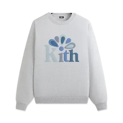 Kith Serif Applique Nelson Crewneck "Light Heather Grey"