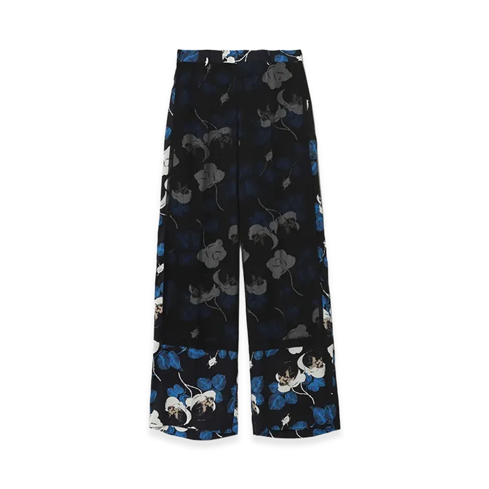 UNDERCOVER Rayon Allover Pattern Slacks "Black Base"