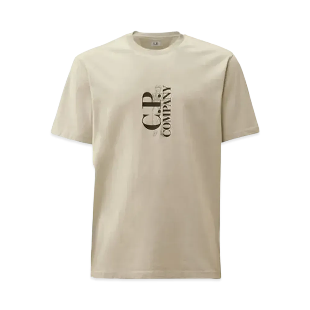 C.P. Company 30/1 Jersey Vertical Logo T-Shirt "Blue Fox Grey"