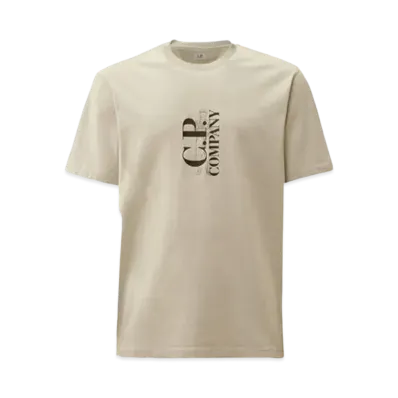 C.P. Company 30/1 Jersey Vertical Logo T-Shirt "Blue Fox Grey"