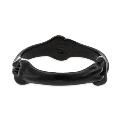 TAKAHIROMIYASHITATheSoloist. bone shaped band ring. "black"