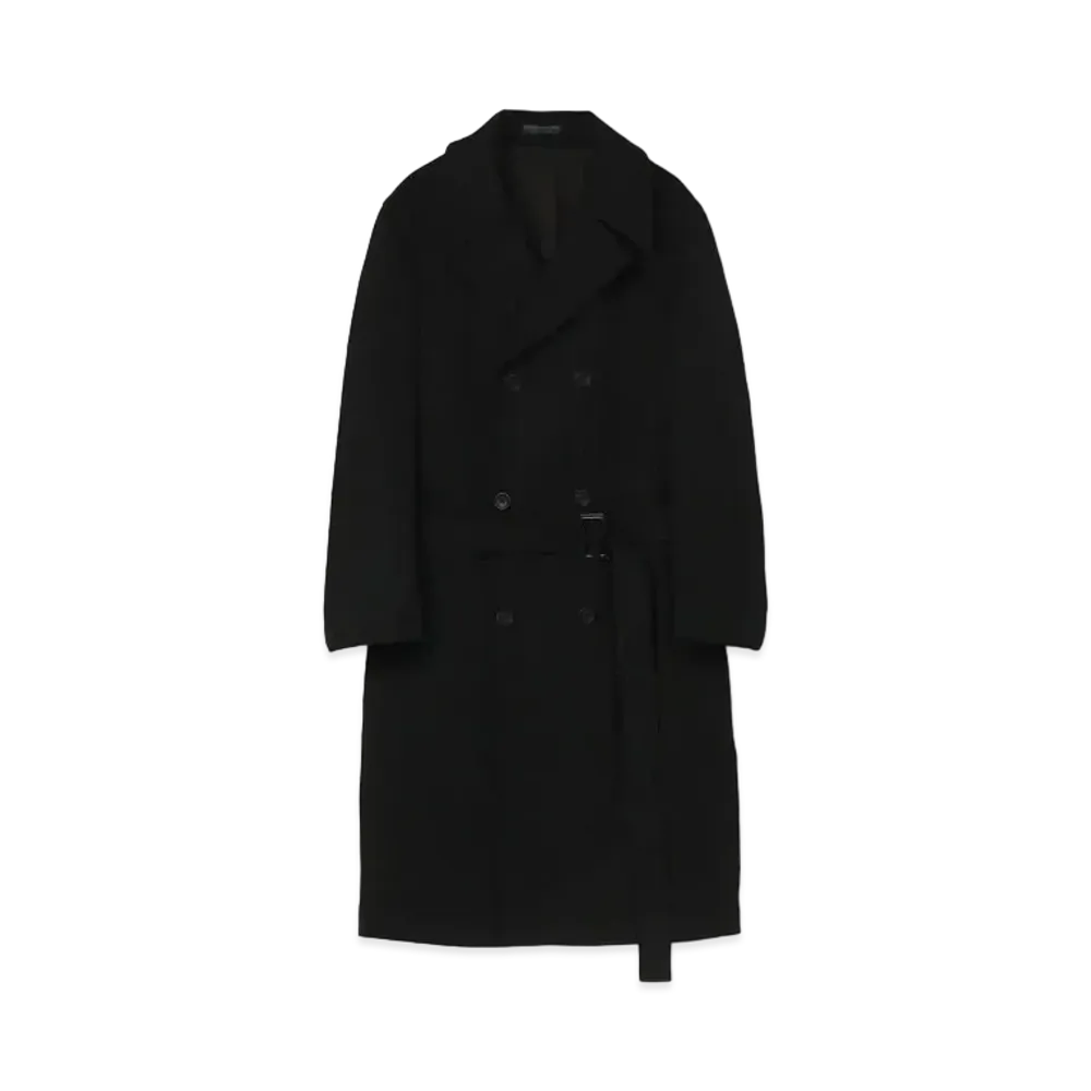 Yohji Yamamoto Pour Homme REGULATION ARMY GABARDINE 8BUTTON DOUBLE BREASTED COAT "Black"