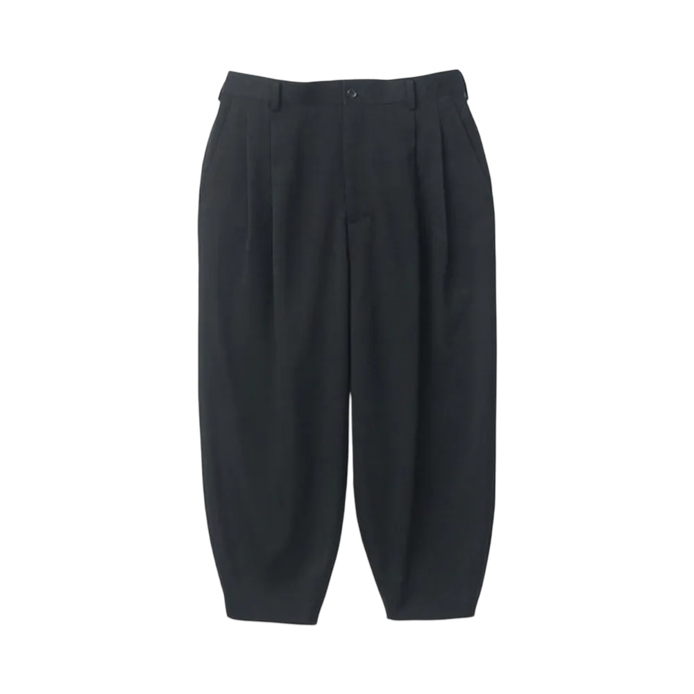 Graphpaper Wool Doeskin Tapered Trousers "Black"