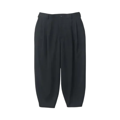Graphpaper Wool Doeskin Tapered Trousers "Black"