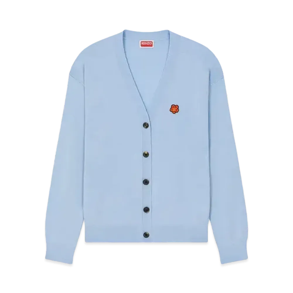 KENZO 'BOKE FLOWER' Embroidered Cardigan "Light Blue"