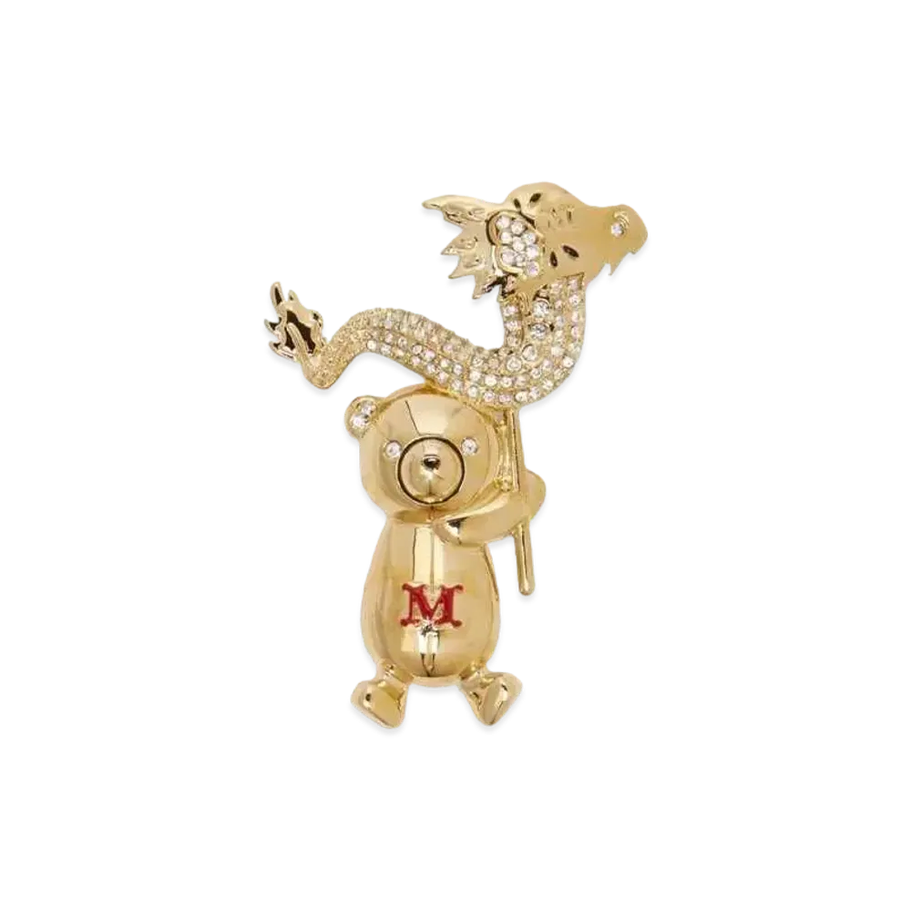 Max Mara Teddy Dragon Metal Teddy Brooch "Gold"