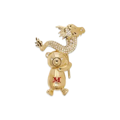 Max Mara Teddy Dragon Metal Teddy Brooch "Gold"
