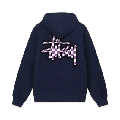 Stussy Checker Stock Hoodie "Navy"