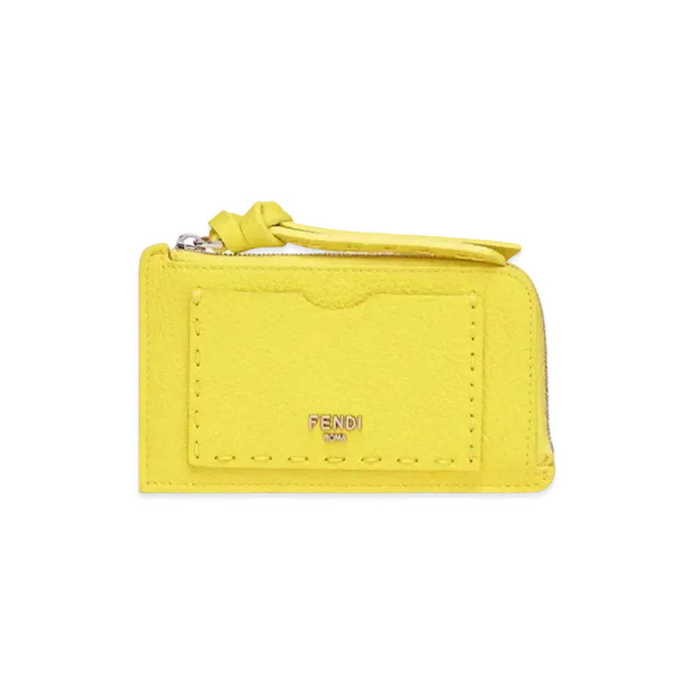 FENDI Peekaboo Card Case Selleria Card Holder "Yellow"