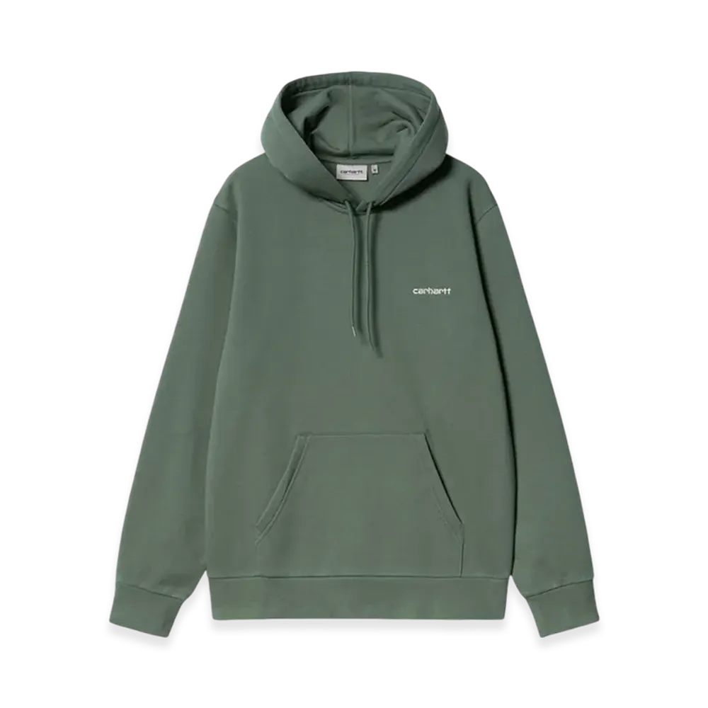 Carhartt WIP Hooded Script Embroidery Sweatshirt "Park/White"