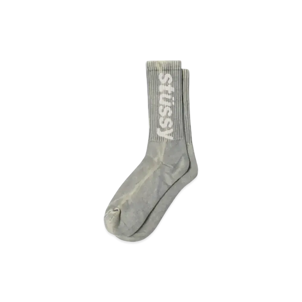Stussy Washed Helvetica Crew Sock "Grey"