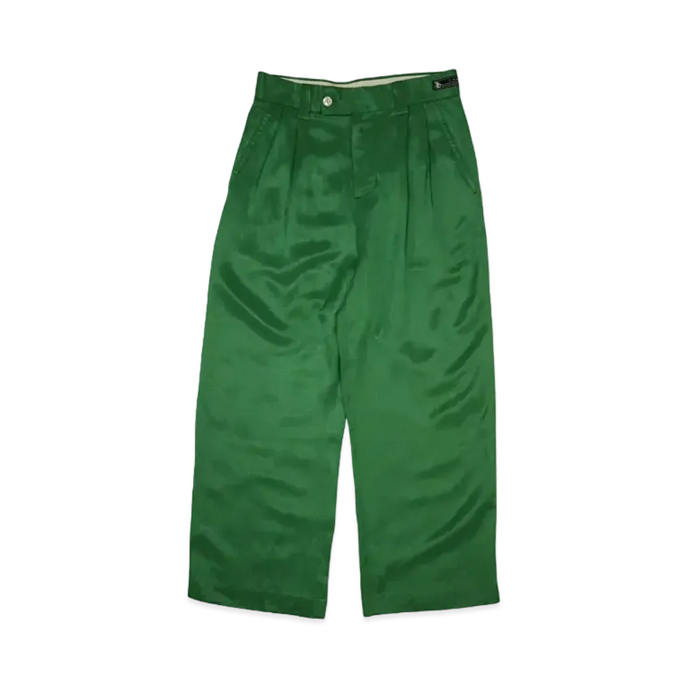 JieDa LINEN WIDE STRAIGHT SLACKS "GREEN"