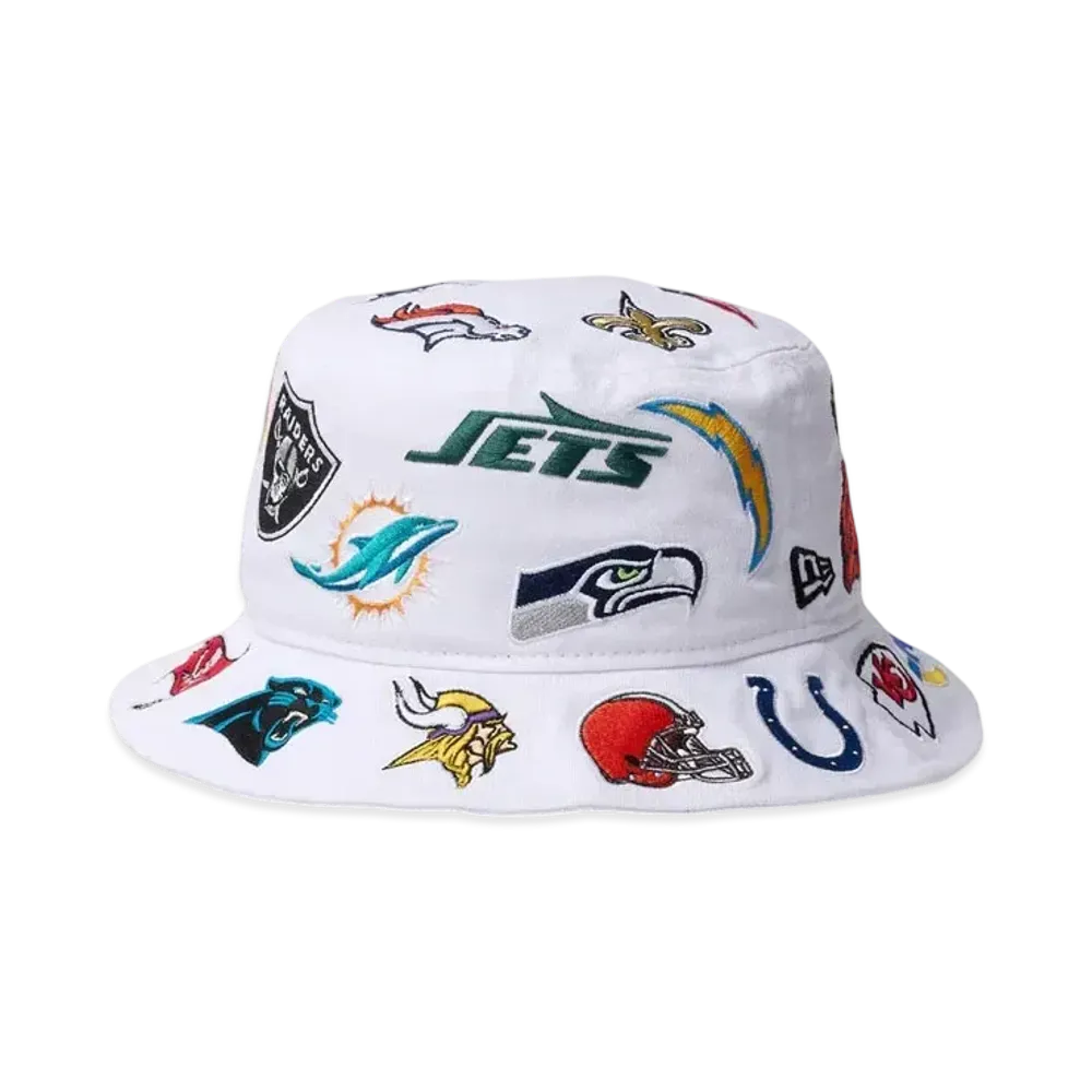 NEW ERA Bucket 01 Team Logo Allover NFL "White"