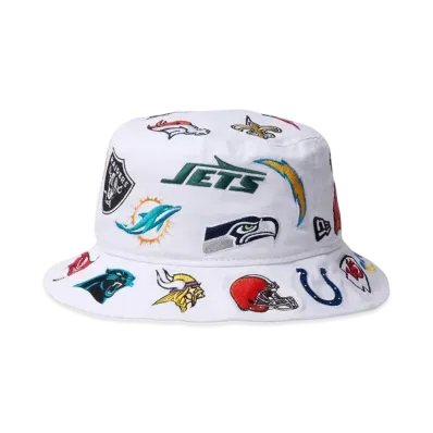 NEW ERA Bucket 01 Team Logo Allover NFL "White"