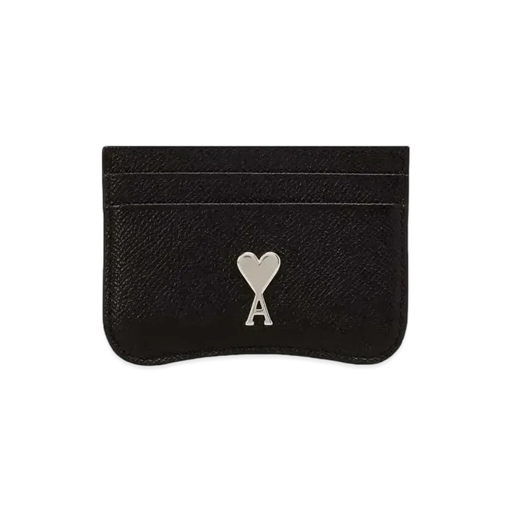 AMI PARIS Paris Paris Card Holder "Black/Vibrated Silver"