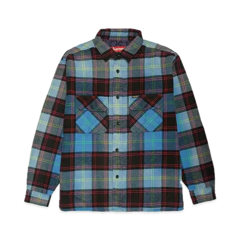 Supreme Quilted Plaid Shirt "Blue"