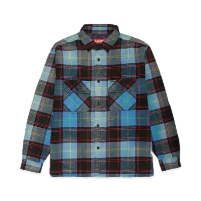 Supreme Quilted Plaid Shirt "Blue"