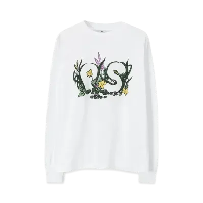 Paul Smith Women's Reeds Print Long Sleeve T-Shirt "White"