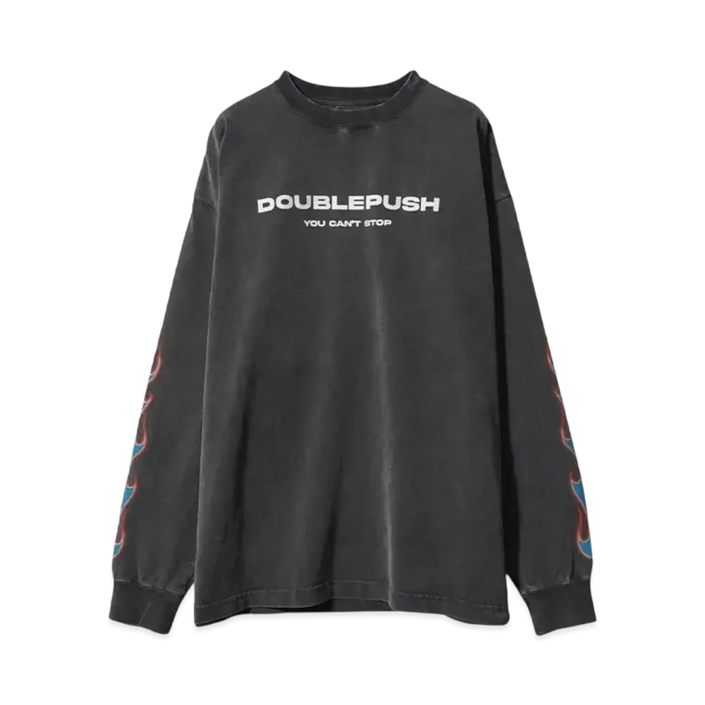 TAIN DOUBLE PUSH DOUBLE PUSH LONG SLEEVE T-SHIRTS "BLACK"