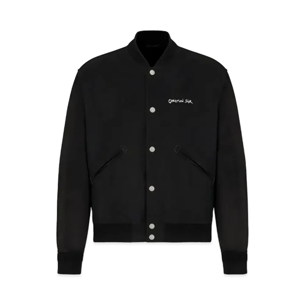 Dior Christian Dior Tag Varsity Jacket Wool Blend "Black"