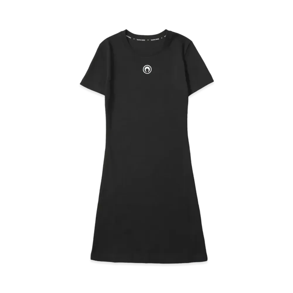 Marine serre MOON LOGO JERSEY T-SHIRT DRESS "BLACK"