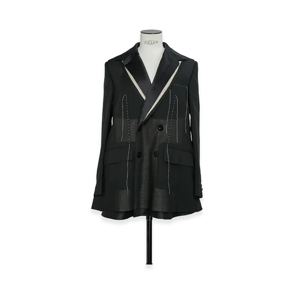 sacai Women's Wool Organza Jacket "Black"