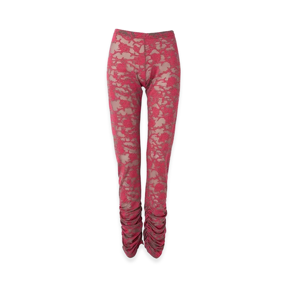 HYSTERIC GLAMOUR Hysteric Rose Pattern Jacquard Leggings "Pink"