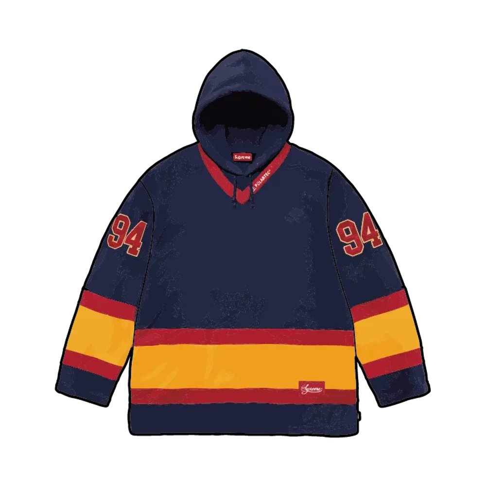 Supreme Polartec Hooded Hockey Jersey "Navy"