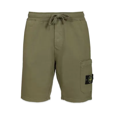 Stone Island Organic Cotton Fleece Bermuda Shorts "Green"