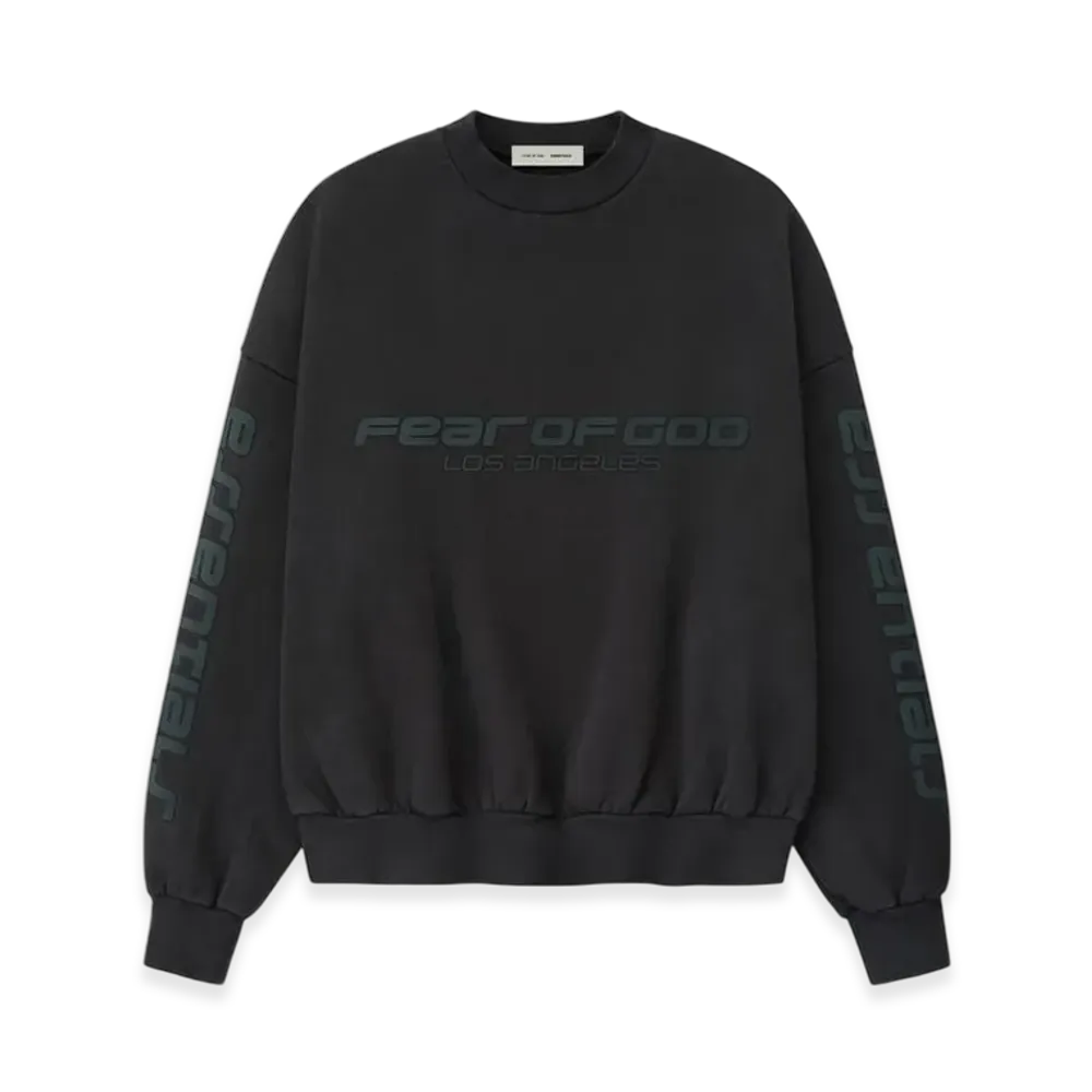 FEAR OF GOD ESSENTIALS Los Angeles Heavy Fleece Cropped Sweatshirt "Vintage Black"