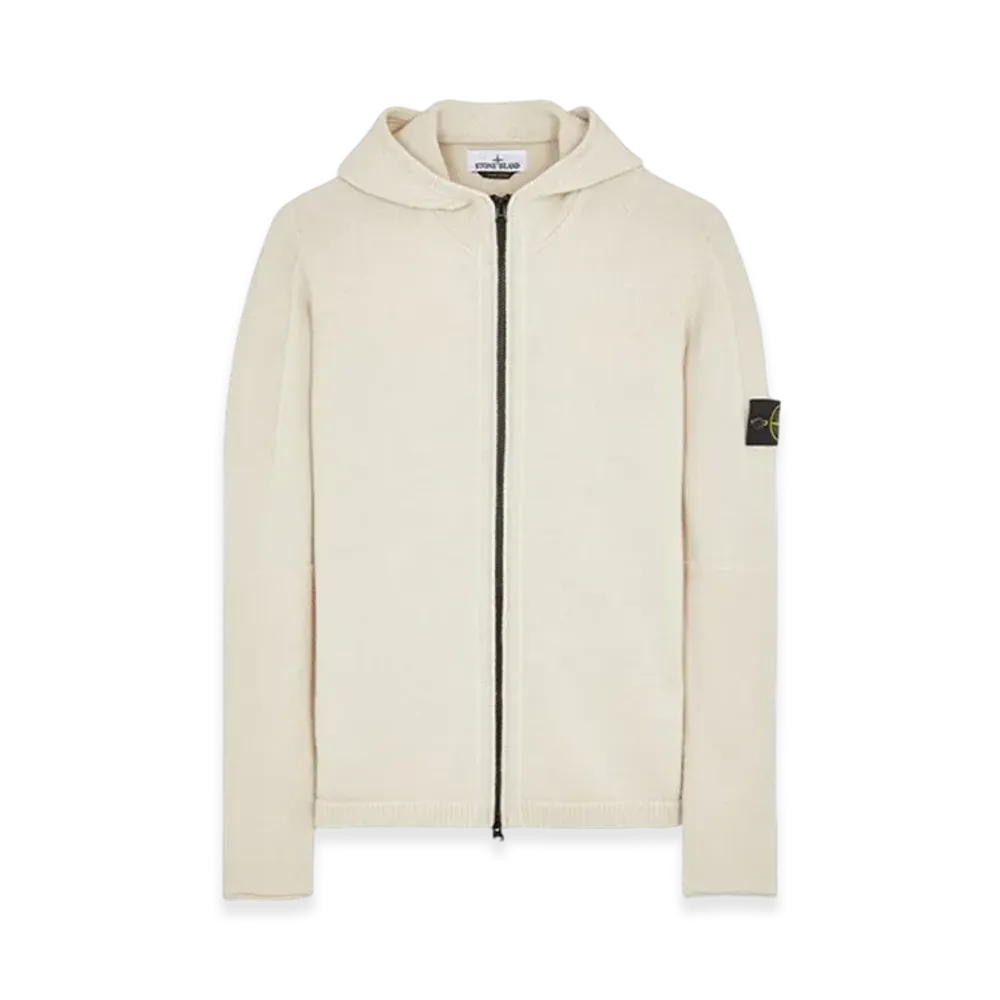 Stone Island 509A3 Lambswool Hooded Cardigan Knit - 23FW "Stucco"