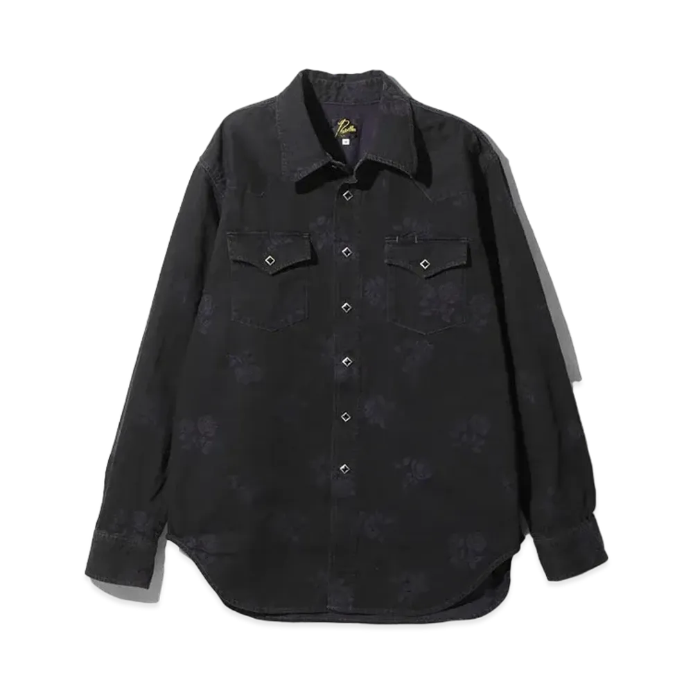 Needles Western Shirt 8oz Denim / Rose JQ "Black"
