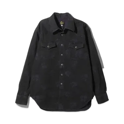 Needles Western Shirt 8oz Denim / Rose JQ "Black"