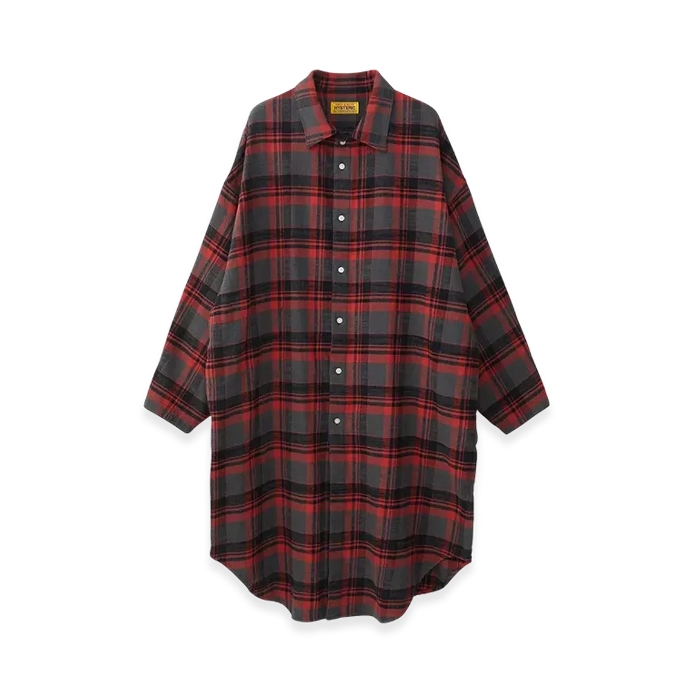 HYSTERIC GLAMOUR FM Mondo Radio Check Shirt Dress "Red"