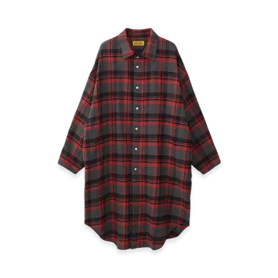HYSTERIC GLAMOUR FM Mondo Radio Check Shirt Dress "Red"