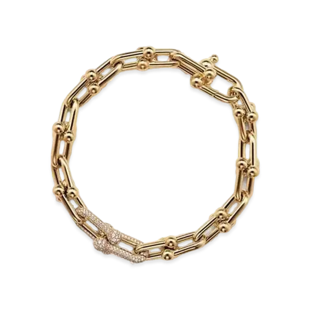 Tiffany & Co. Tiffany HardWear Medium Link Bracelet with Diamonds 18K "Yellow Gold"