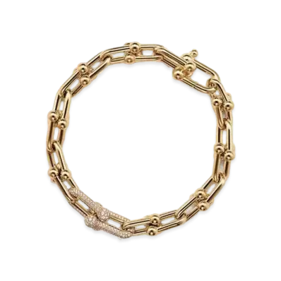 Tiffany & Co. Tiffany HardWear Medium Link Bracelet with Diamonds 18K "Yellow Gold"