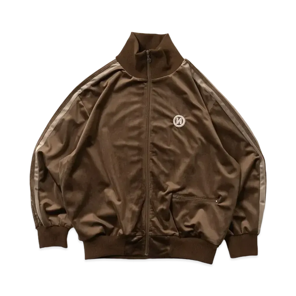 9090 "N" Logo Velor Track Jacket "Brown"