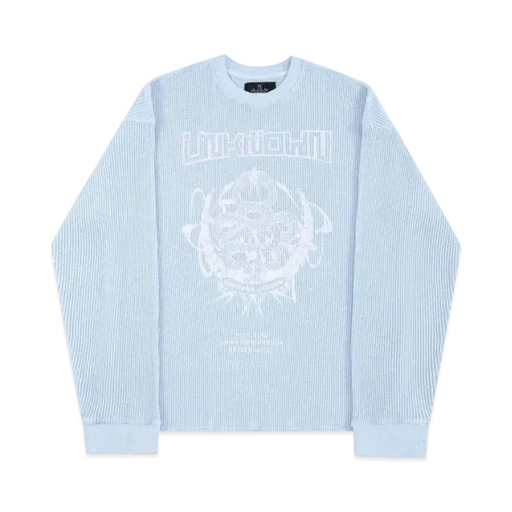 Unknown London Washed Printed Waffle "Light Blue"