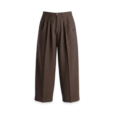 FEELS. Linen Two-Tucked Slacks "Brown"